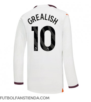 Manchester City Jack Grealish #10 Segunda Equipación 2023-24 Manga Larga